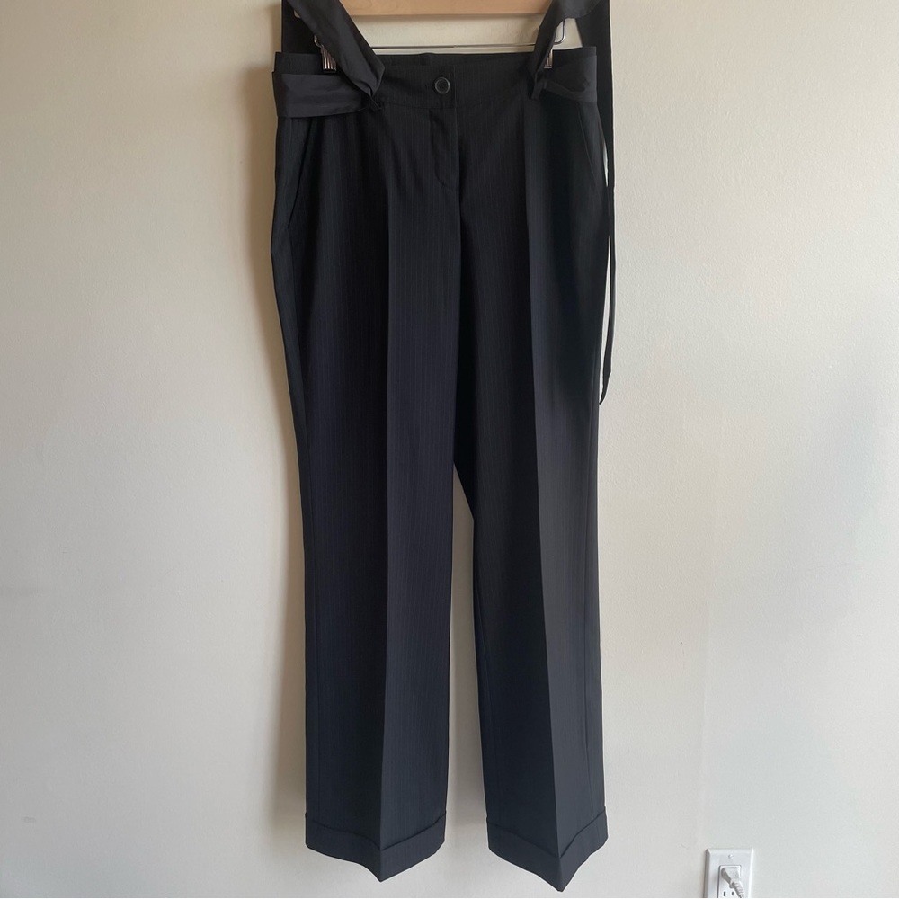 3/$25 🌻 Taifun Dress Pant Pin Stripe Double Pocket Sache Belt Size 10 NWOT